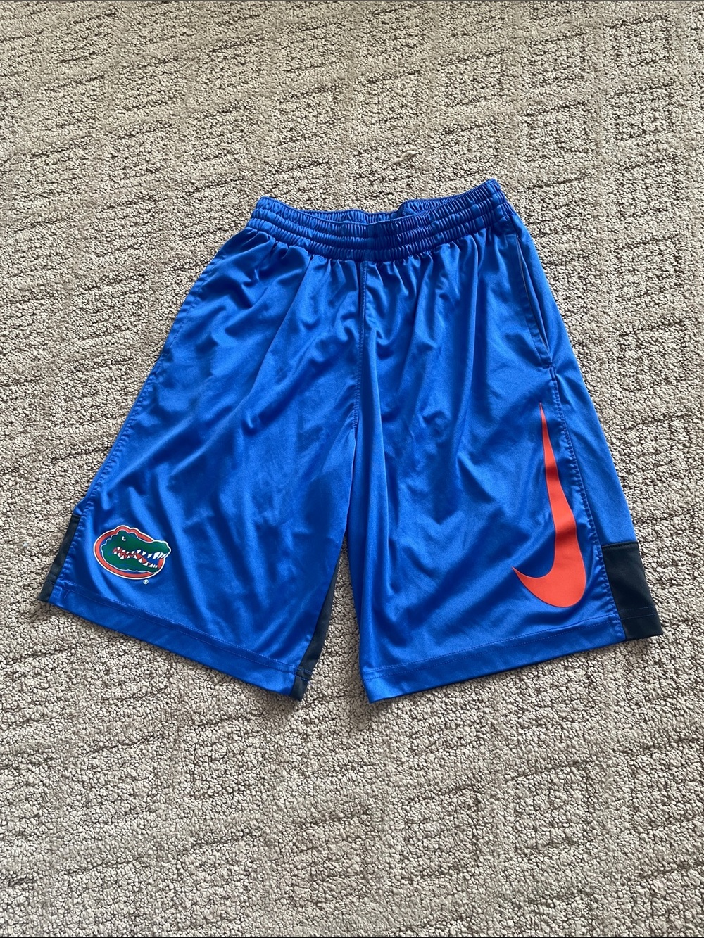 Nike Blue Boys' Florida Gators Athletic Shorts with Orange Swoosh - Picture 1 of 4